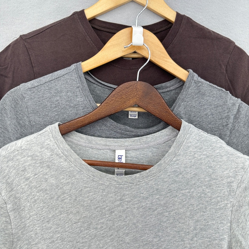 Y2K Bella Canvas‎ BLANK Short Sleeve Cotton T-Shirt Bundle 3 Pack Brown Gray XL